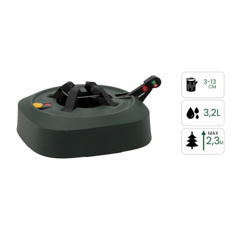 Stojan na vianočný stromček s pedálom zelený