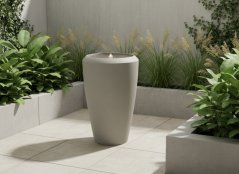 Plastová záhradná fontána s LED, 44,5x44,5x70 cm, sivá