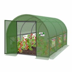 Záhradný fóliovník s pevnými dverami, 4x2,5x2m