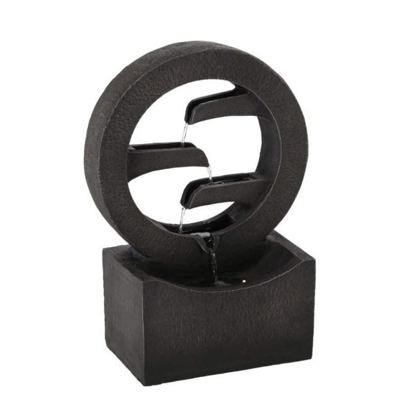 Záhradná fontána prsteň 34x16x47,8 cm s LED