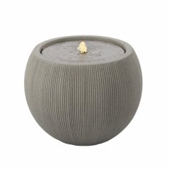 Plastová zahradní fontána s LED, 53x53x41,5 cm, kulatá, béžová