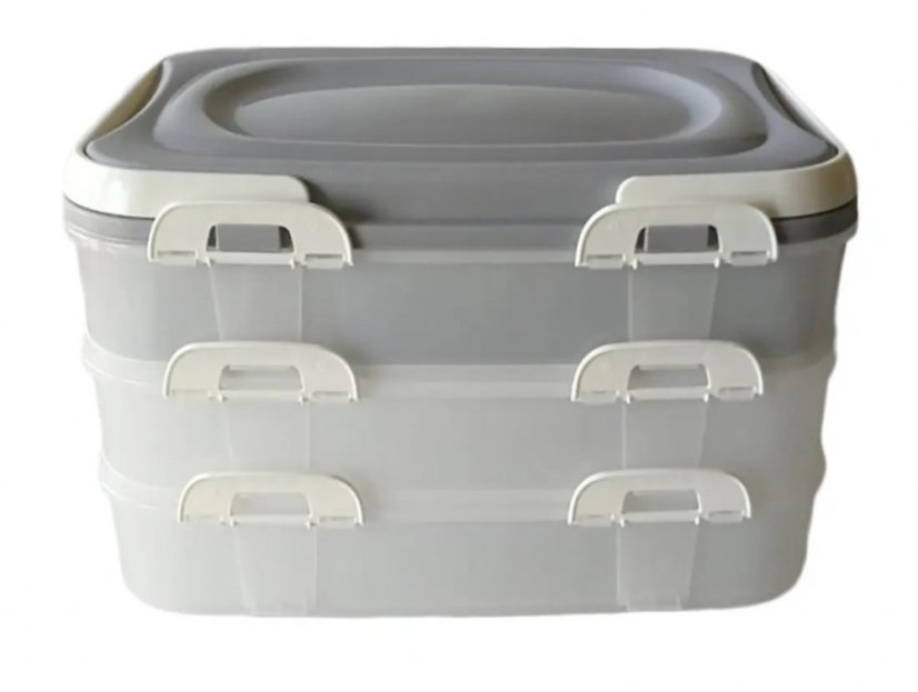 ALDOTRADE Plastová dóza s ušami Piknik 3 poschodia