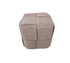 Pletená pufa kostka 40x40x40 cm, sivá