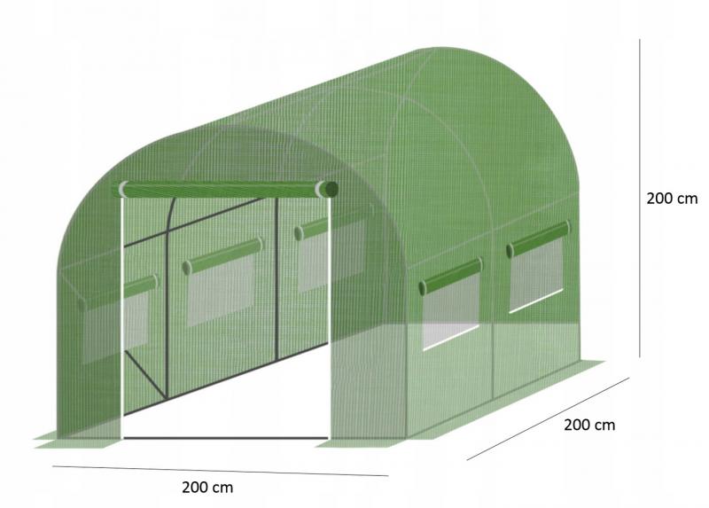 ALDOTRADE Fóliovník záhradný 2x2x2m