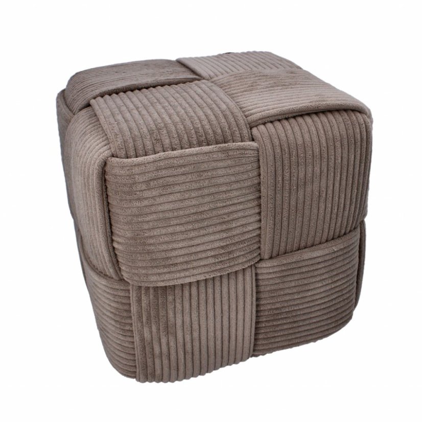 Pletená pufa kostka 40x40x40 cm, sivá