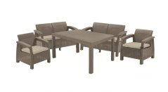 Keter záhradný set Corfu FIESTA cappuccino (2x kreslo + 2x lavica + stôl)