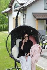 Závesné kreslo TABANI čierne