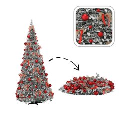 Skladací vianočný stromček WANDA 150 cm - kompletne ozdobený, 100 LED