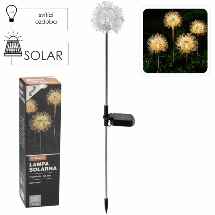 Solárna lampa LED Púpava, 10x10x68 cm