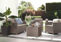 Keter Set záhradný s úložným stolom Elodie 2, cappuccino/piesková