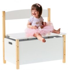 ALDOTRADE Úložný box lavica na hračky, biely