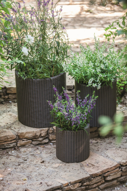 Keter set kvetináčov Cylinder S+M+L hnedá