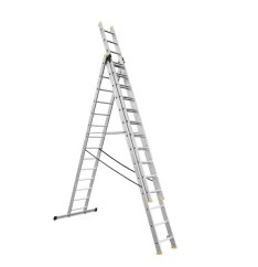 ALDOTRADE Hliníkový rebrík 3x14 priečok PROFI trojdielny