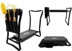 Kľakátko-sedadlo záhradné čierne 59 x 27,5 x 49cm