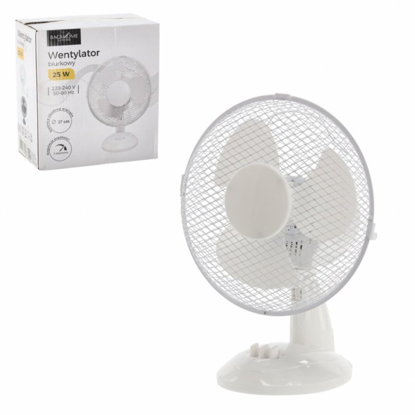 Stolný ventilátor biely 25W