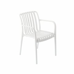Záhradná stolička 45,5x57x45/81 cm, biela, nosnosť 110 kg
