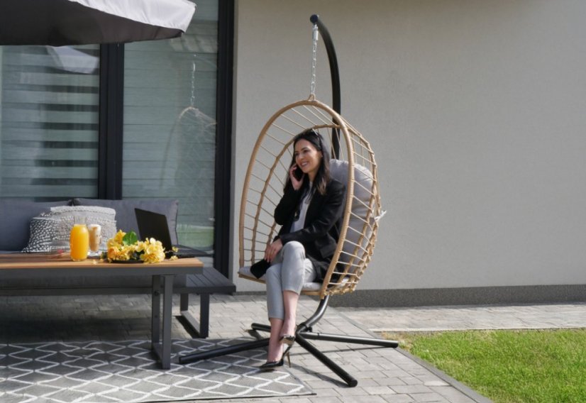 Skladacie závesné kreslo ERIS hnedé