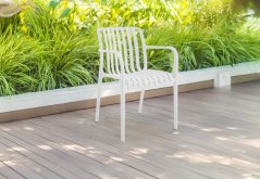 Záhradná stolička 45,5x57x45/81 cm, biela, nosnosť 110 kg
