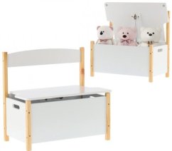 ALDOTRADE Úložný box lavica na hračky, biely