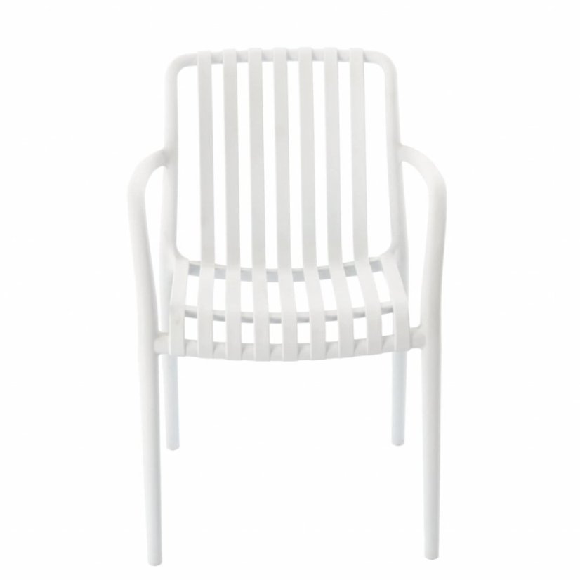 Záhradná stolička 45,5x57x45/81 cm, biela, nosnosť 110 kg