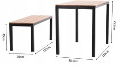 Set záhradného nábytku Garden hnedý, 3 ks